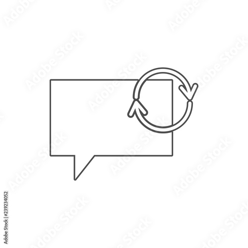 bubbles communicating with the sign of the update icon. Element of web for mobile concept and web apps icon. Thin line icon for website design and development, app development