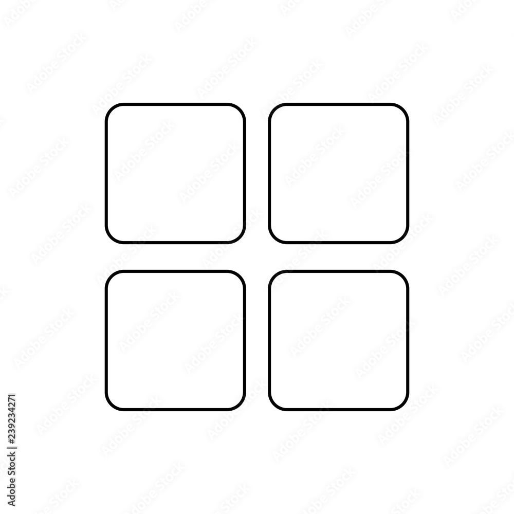 Four Squares Icon Vector Isolated On White Background Four Squares