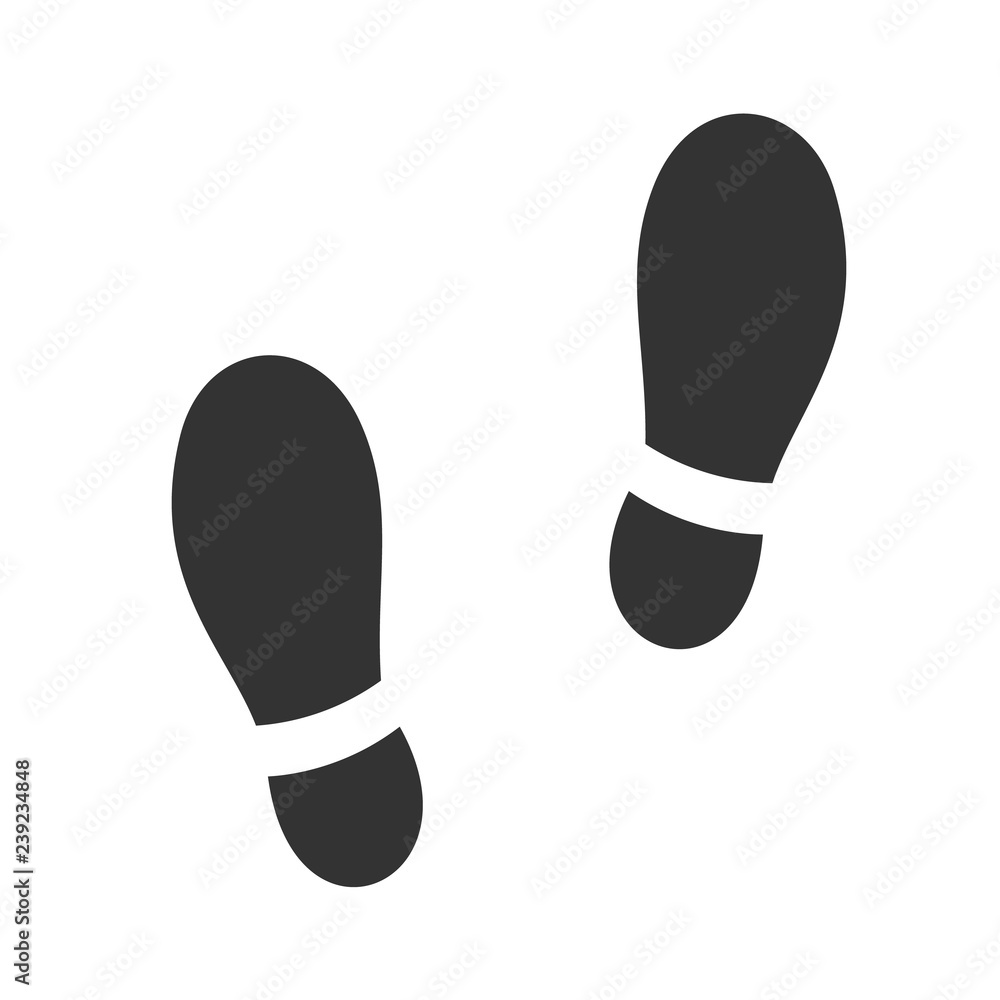 Shoe prints or Footprint icon. Shoe prints or Footprint icon.