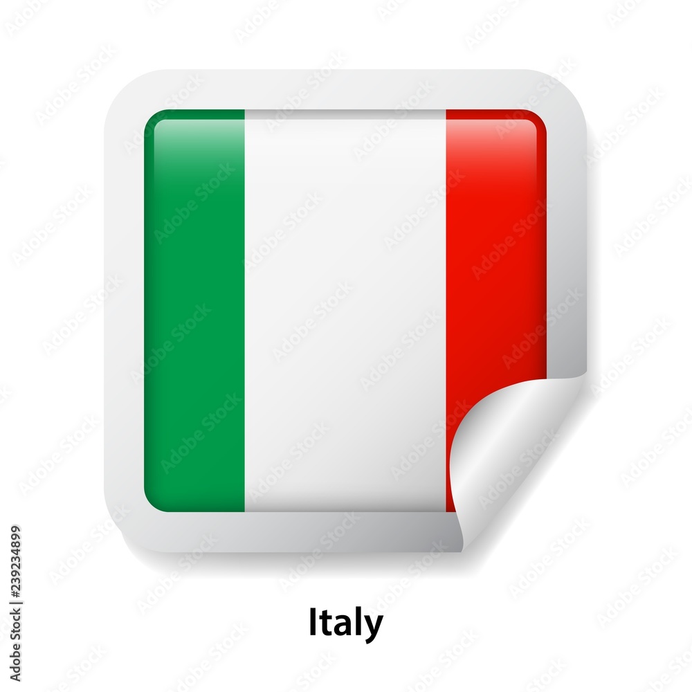 Fototapeta premium Flag of Italy. Round glossy sticker