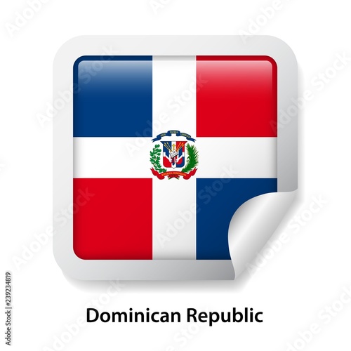 Free Download Flag of Dominican Republic. Round glossy sticker - GFXLoad