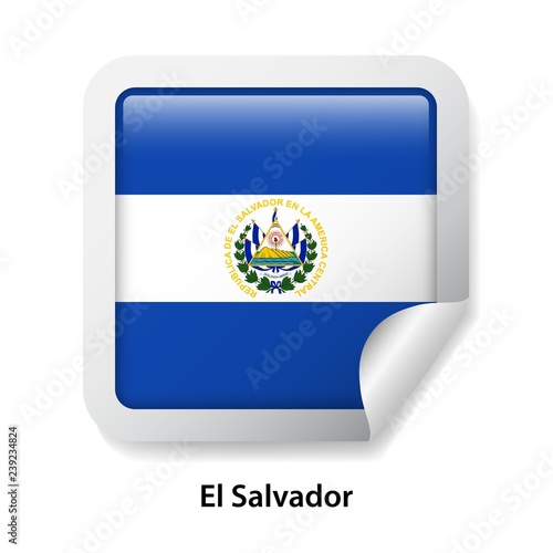 Free Download Flag of El Salvador. Round glossy sticker - GFXLoad