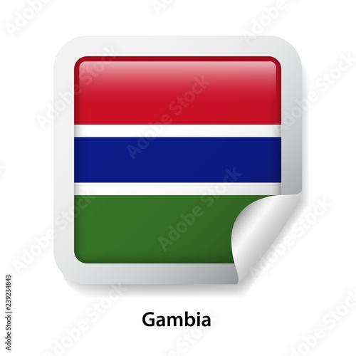 Flag of Gambia. Round glossy sticker Free Download Flag of Gambia. Round glossy sticker - GFXLoad