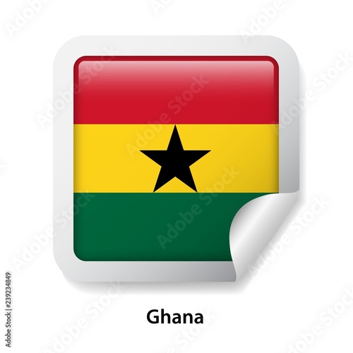 Free Download Flag of Ghana. Round glossy sticker - GFXLoad
