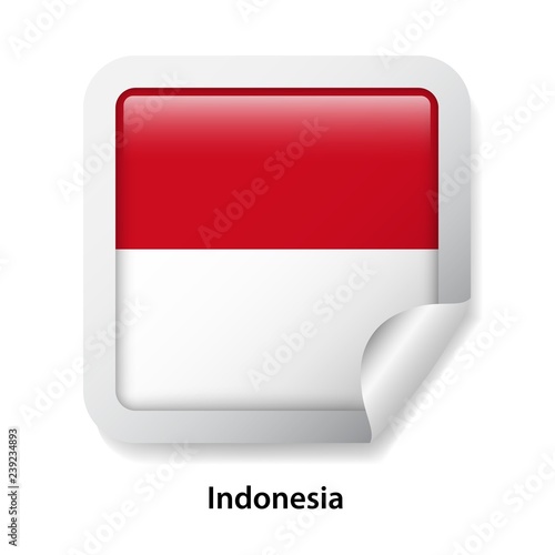 Flag of Indonesia. Round glossy sticker Free Download Flag of Indonesia. Round glossy sticker - GFXLoad