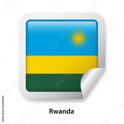Free Download Flag of Rwanda. Round glossy badge sticker - GFXLoad