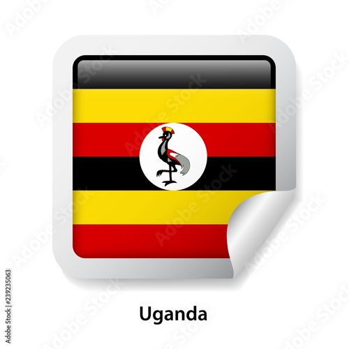 Flag of Uganda. Round glossy badge sticker Free Download Flag of Uganda. Round glossy badge sticker - GFXLoad