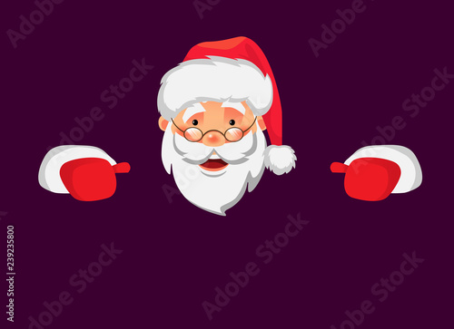 Santa Claus holding big banner