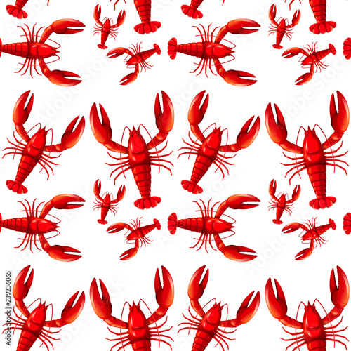Sealess red lobster background