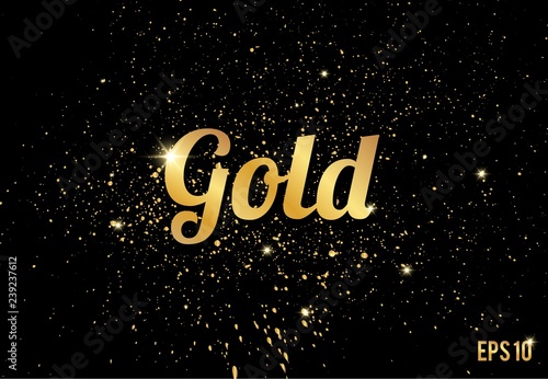 Gold splashes texture or glitters. Vector pattern