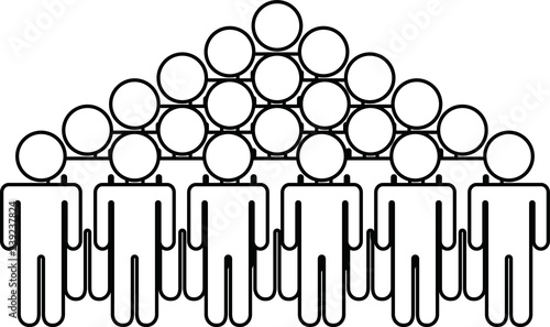 Align teams of Black Person outline