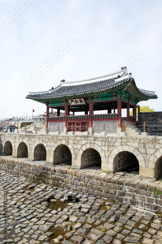 Suwon Hwaseong Fortress is a fortress wall during the Joseon Dynasty and is a World Heritage Site owned by Korea.