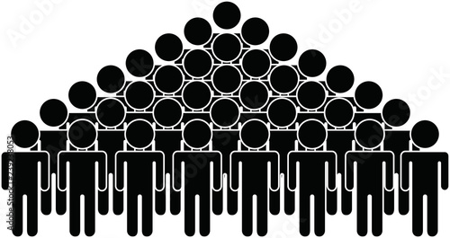 Align teams of Black people silhouette