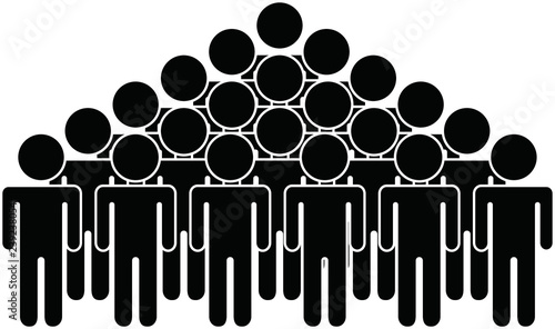 Align teams of Black people silhouette