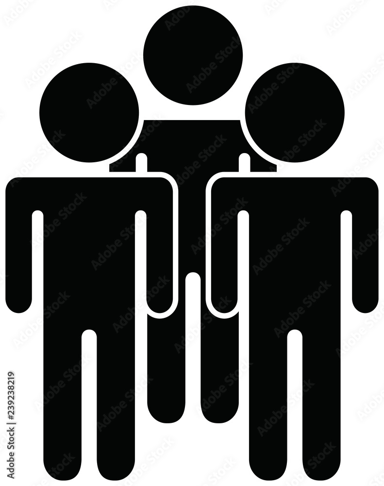 Align teams of Black people silhouette Align teams of Black people silhouette