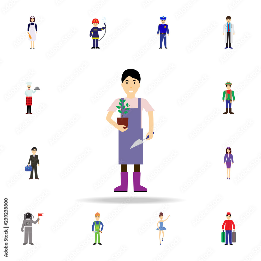 gardener cartoon icon. Detailed set of color profession icons. Premium graphic design. One of the collection icons for websites, web design, mobile app gardener cartoon icon. Detailed set of color profession icons. Premium graphic design. One of the collection icons for websites, web design, mobile app