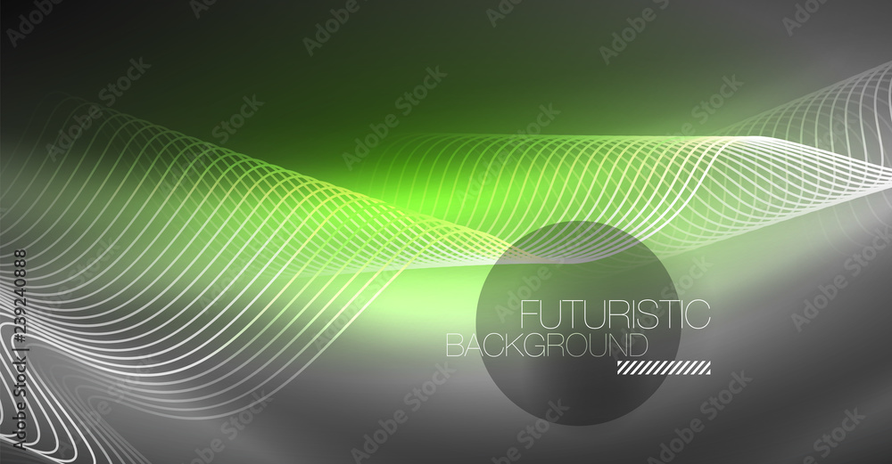 Neon lines wave background. Abstract composition Neon lines wave background. Abstract composition