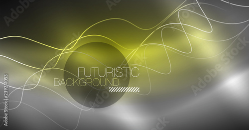 Neon lines wave background. Abstract composition