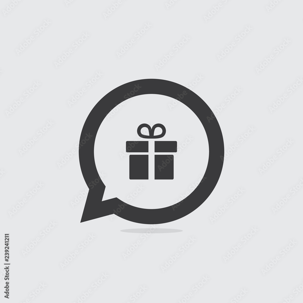 Gift or Present Speech Bubble Icon Gift or Present Speech Bubble Icon