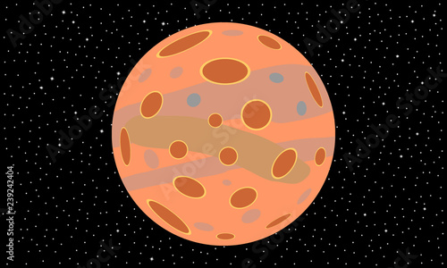 Planet and starry sky.