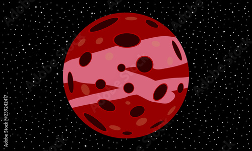 Planet and starry sky.