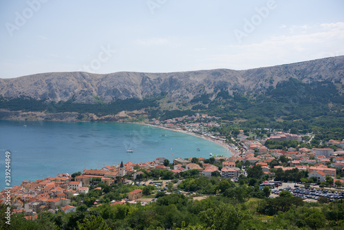 View towards Baska Voda on Island Krk, Croatia