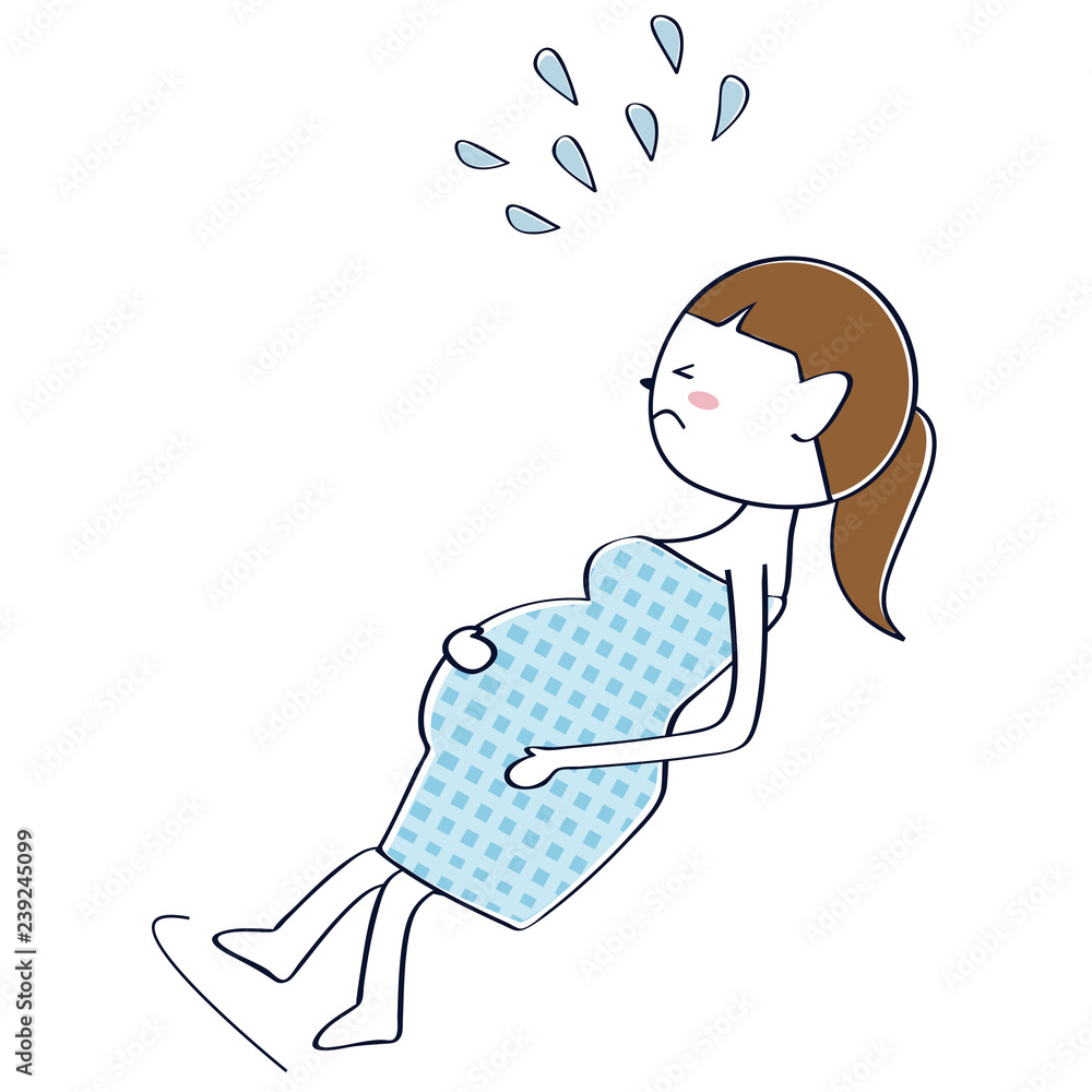 かわいい妊婦 ポニーテール お風呂で転倒 Stock Vector Adobe Stock