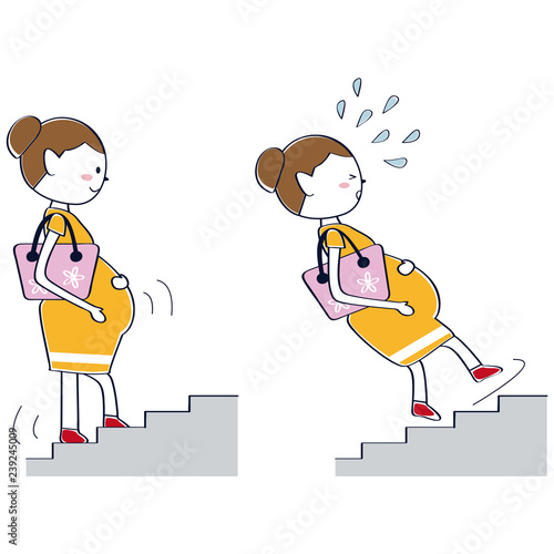 かわいい妊婦　危ないシーン　階段が転ぶので危ない