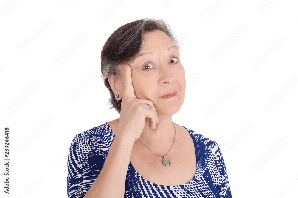 Portrait of eldery woman thinking Portrait of eldery woman thinking