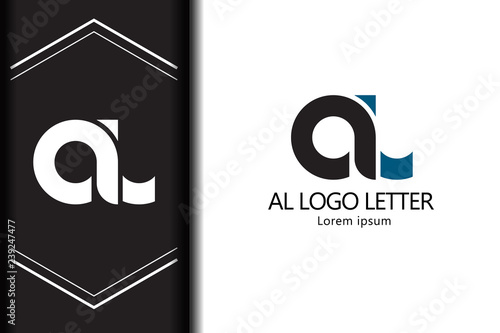 alphabet  logo letter AL with combination, lowercase for business - vector