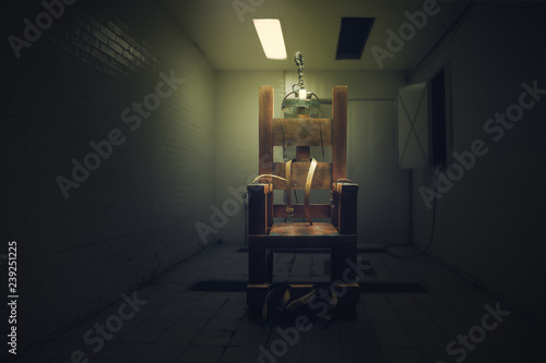 Electric chair in a jail room