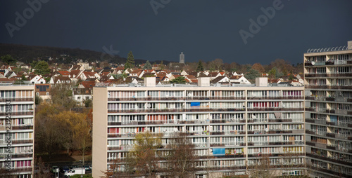 Fototapeta Naklejka Na Ścianę i Meble -  Building bar in the Paris suburbs of Massy in Essonne, France