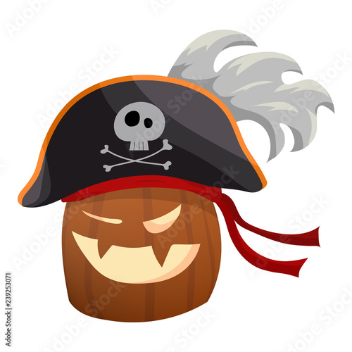 Halloween Pumpkin Funny and Cute. Vector Illustration.