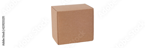 Cardboard box isolated on a white background.