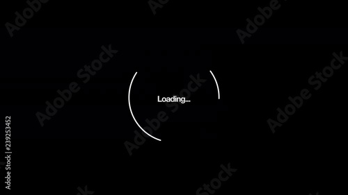 Circular Loading Animation [4K Seamless Loop] (White on Black) photo