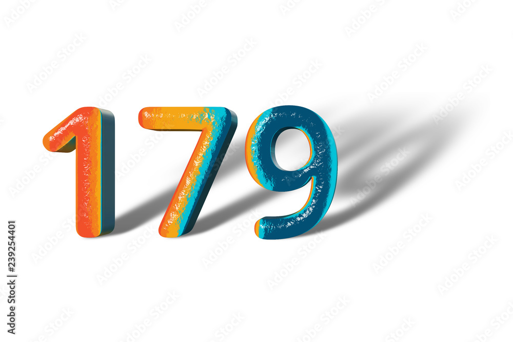 3D Number 179 one hundred seventy nine lively colours 3D Number 179 one hundred seventy nine lively colours