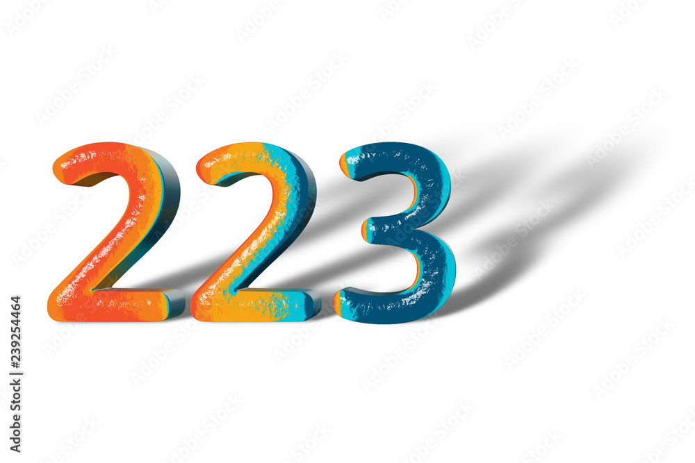3D Number 223 two hundred twenty three lively colours 3D Number 223 two hundred twenty three lively colours