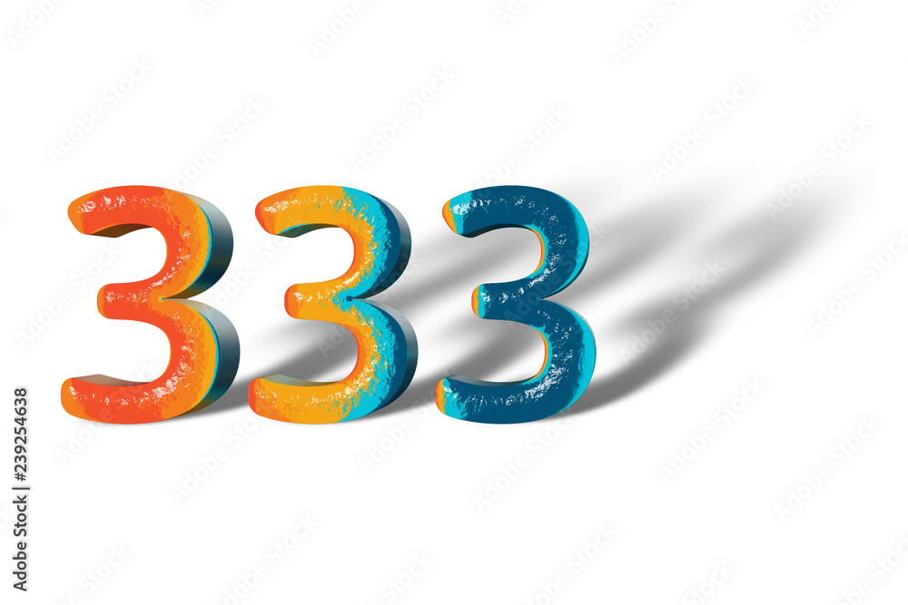 3D Number 333 three hundred thirty three lively colours 3D Number 333 three hundred thirty three lively colours