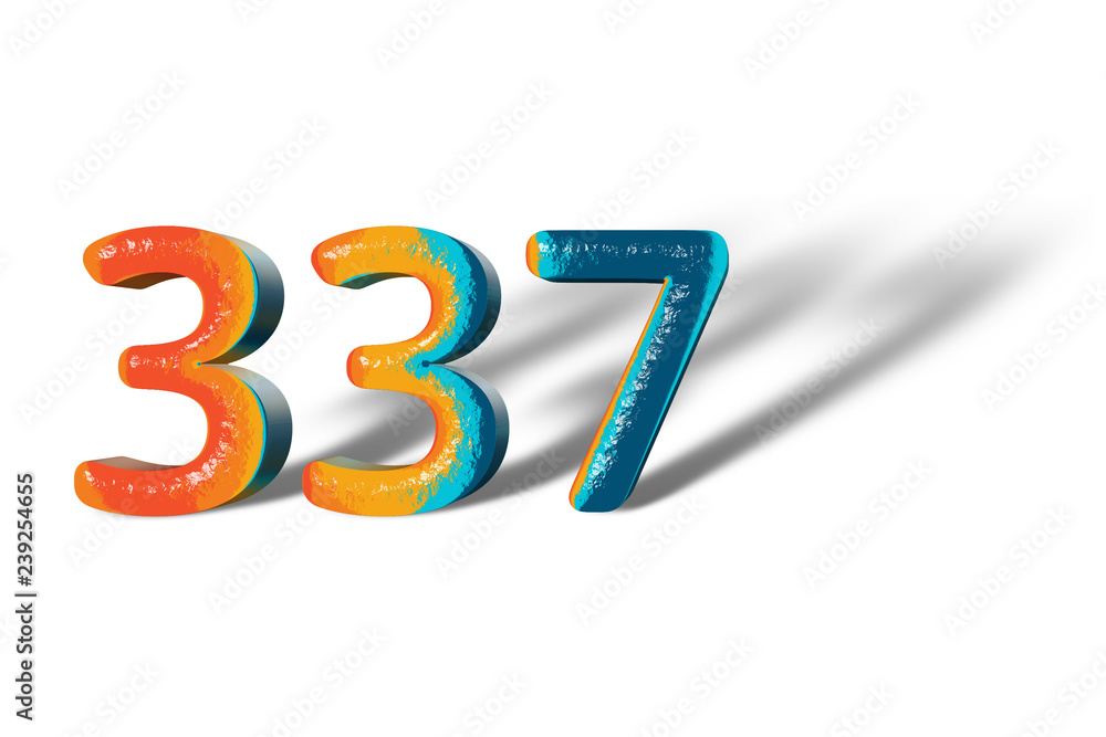 3D Number 337 three hundred thirty seven lively colours 3D Number 337 three hundred thirty seven lively colours