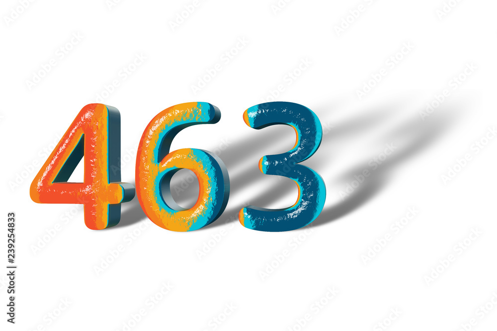 3D Number 463 four hundred sixty three lively colours 3D Number 463 four hundred sixty three lively colours
