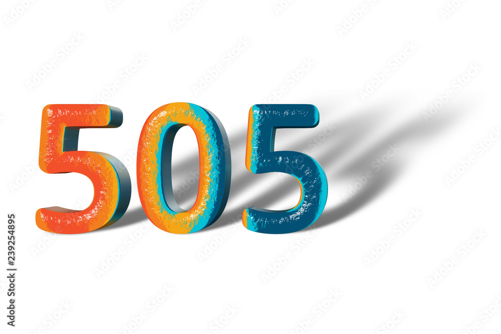 3D Number 505 five hundred five lively colours 3D Number 505 five hundred five lively colours
