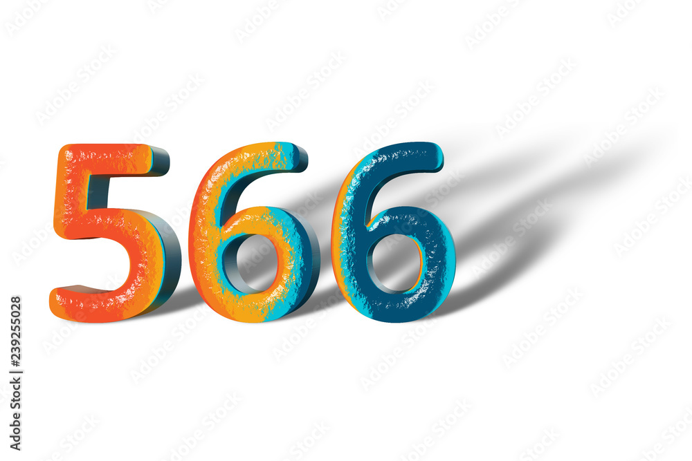 3D Number 566 five hundred sixty six lively colours 3D Number 566 five hundred sixty six lively colours
