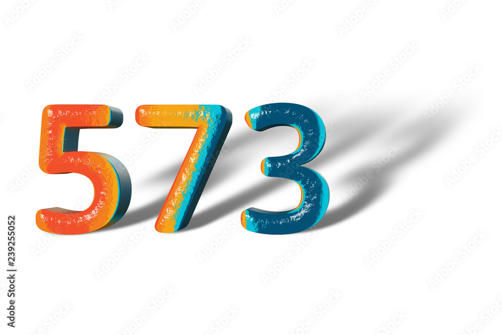 3D Number 573 five hundred seventy three lively colours 3D Number 573 five hundred seventy three lively colours