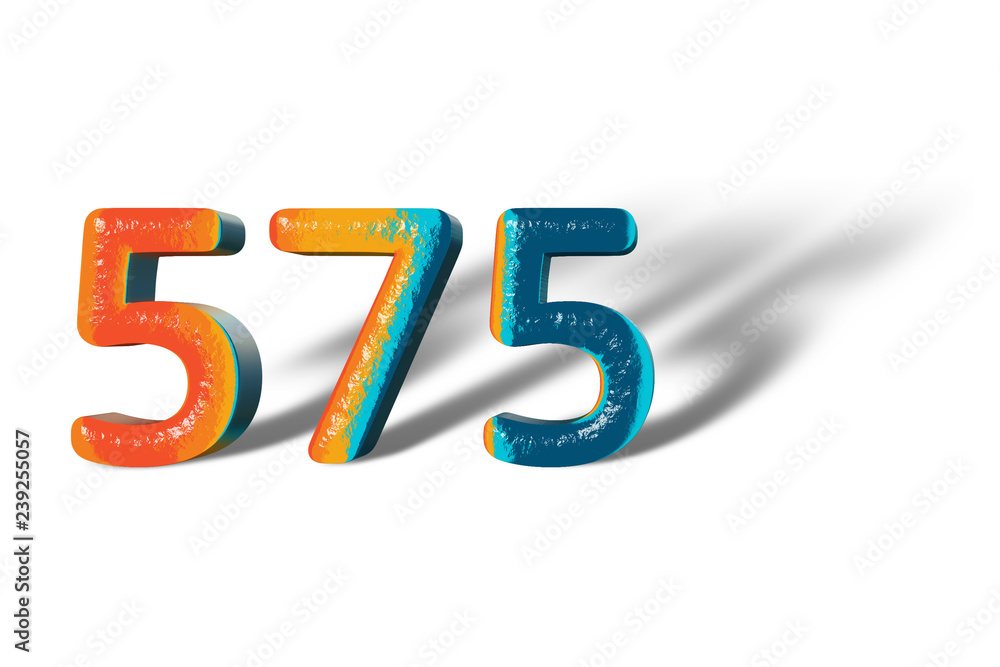 3D Number 575 five hundred seventy five lively colours 3D Number 575 five hundred seventy five lively colours