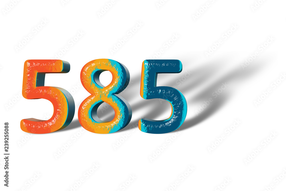 3D Number 585 five hundred eighty five lively colours 3D Number 585 five hundred eighty five lively colours