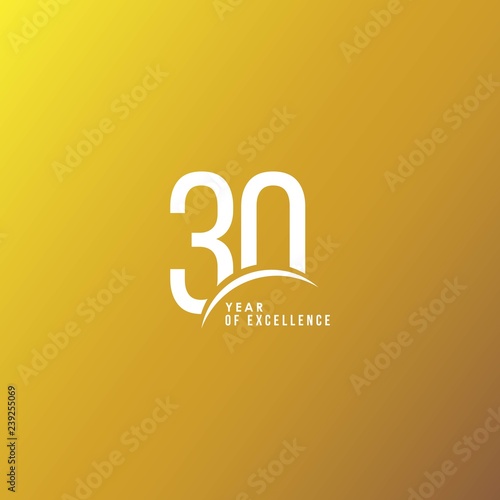 30 Year of Excellence Vector Template Design Illustration
