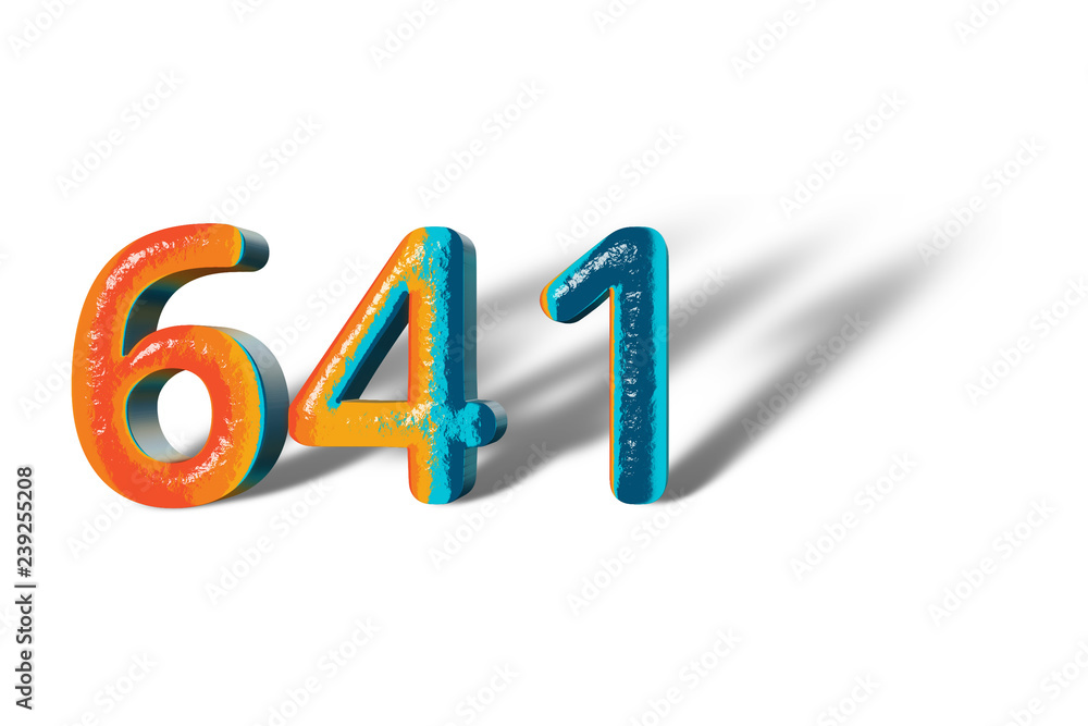 3D Number 641 forty six hundred one lively colours 3D Number 641 forty six hundred one lively colours