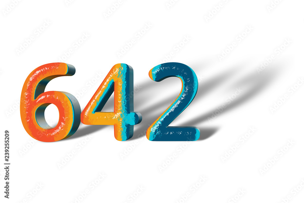 3D Number 642 six hundred forty two lively colours 3D Number 642 six hundred forty two lively colours