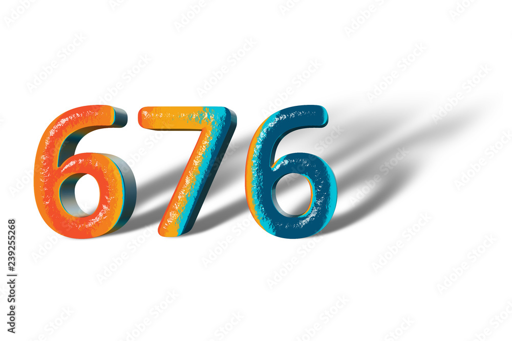 3D Number 676 six hundred seventy six lively colours 3D Number 676 six hundred seventy six lively colours