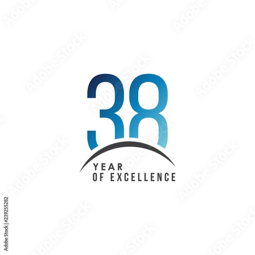 38 Year of Excellence Vector Template Design Illustration